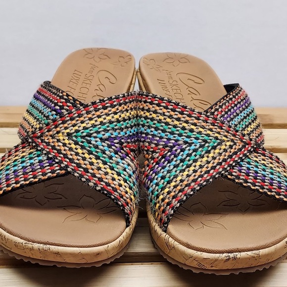 Skechers Womens Beverlee Delighted Wedge Slide Size 7 - Picture 5 of 10